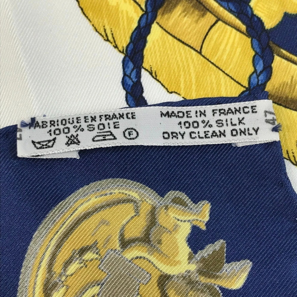 HERMES Authentic White Silk Scarf - Picture 9 of 10